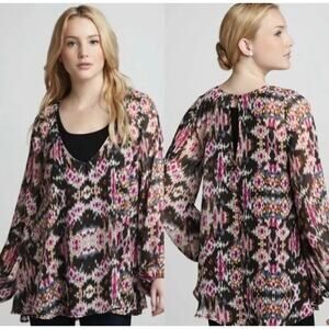 Show Me Your Mumu Chelsey Tunic Top Women’s Size Medium Multicolor Sheer Chiffon